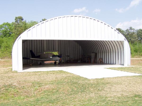 Arch building airplane hangar