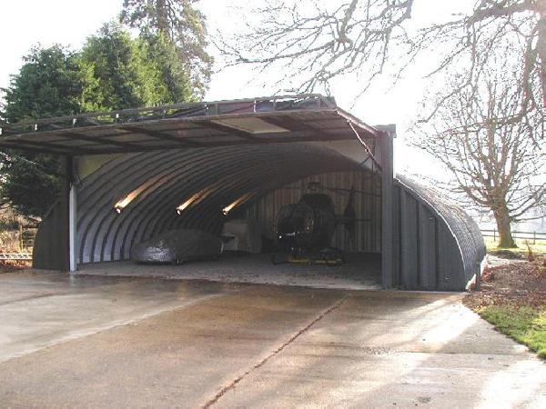 Arch building helicopter hangar