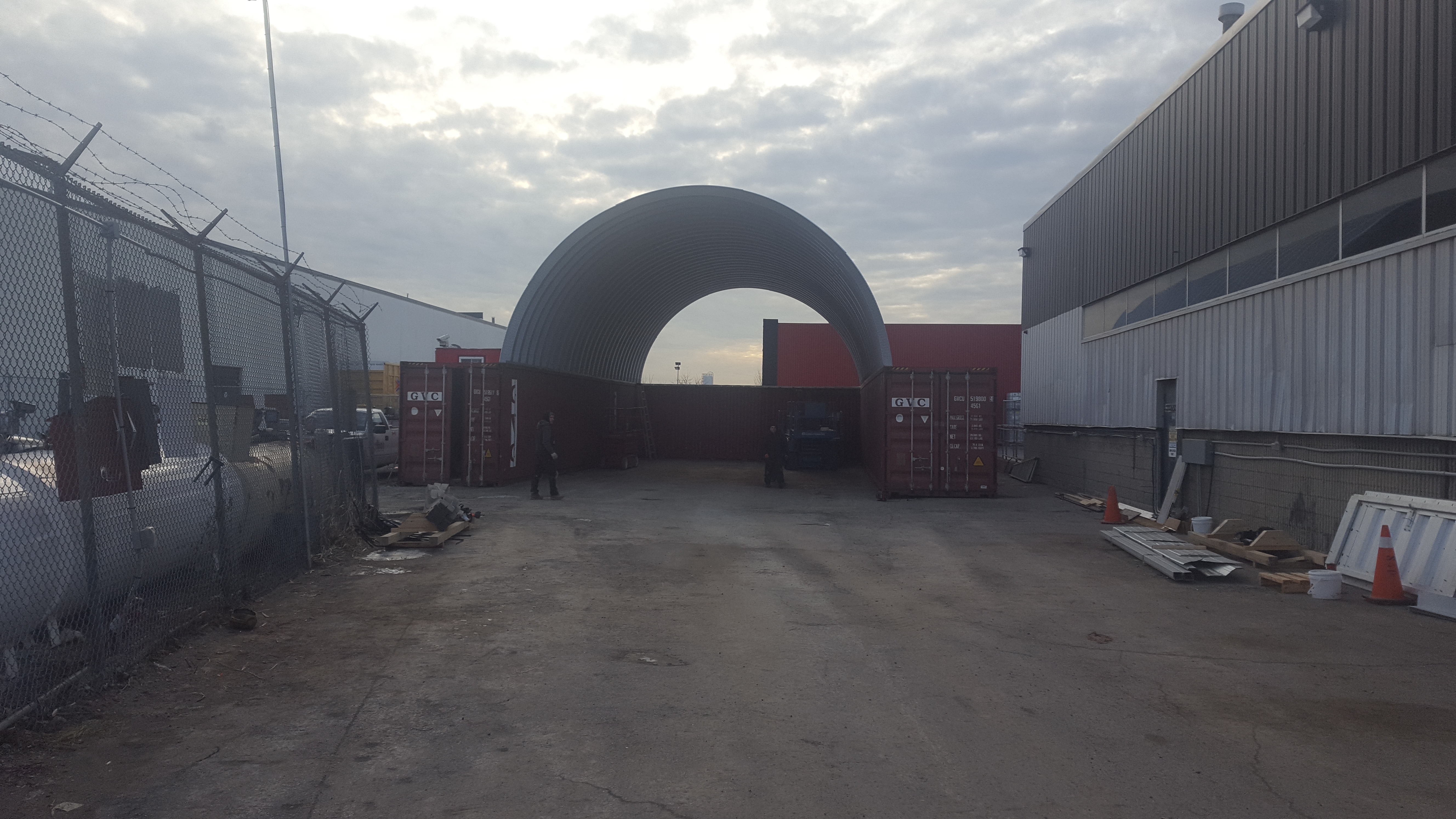 Arch building on shipping containers