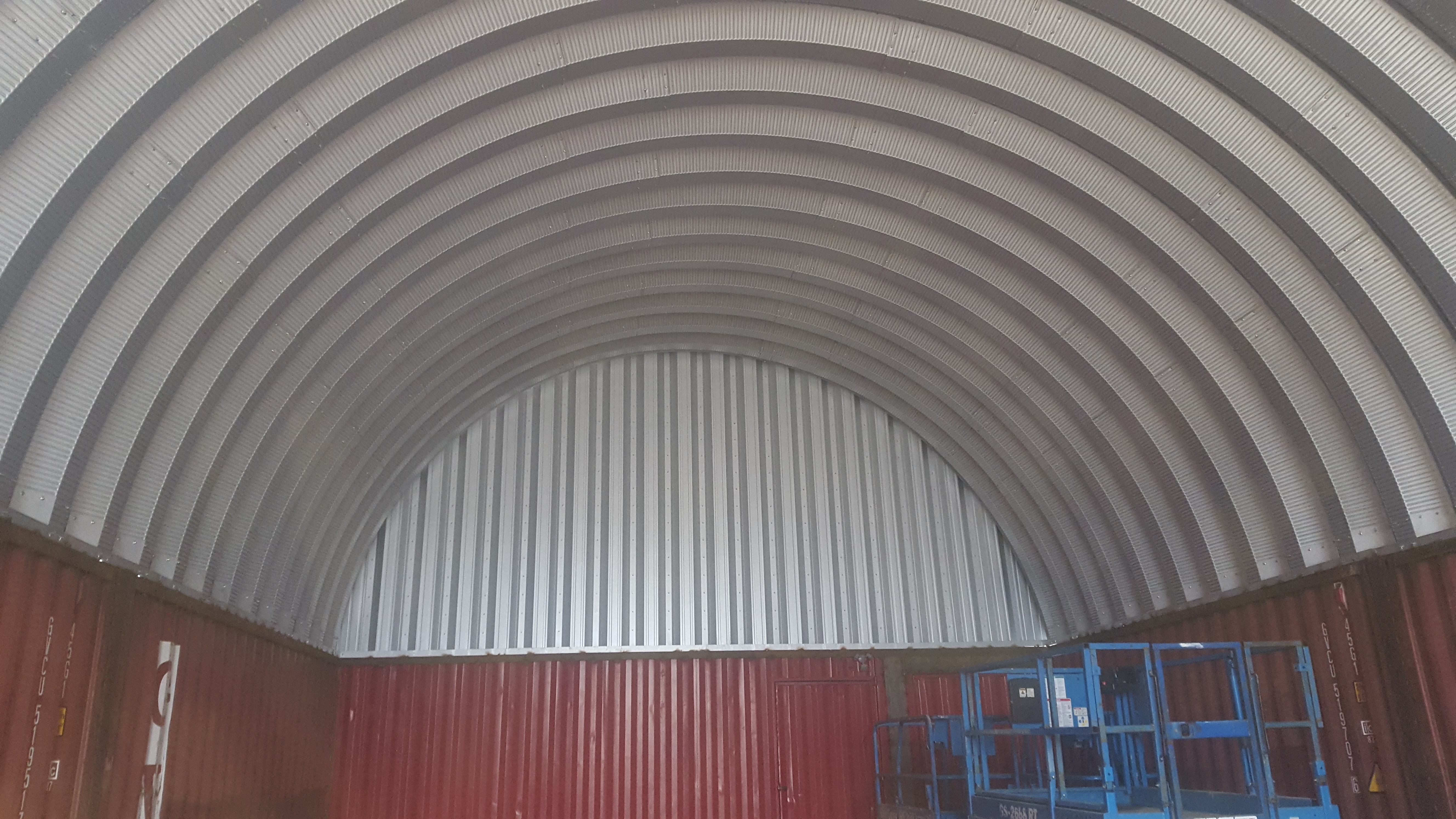 S-Series interior storage building with shipping containers