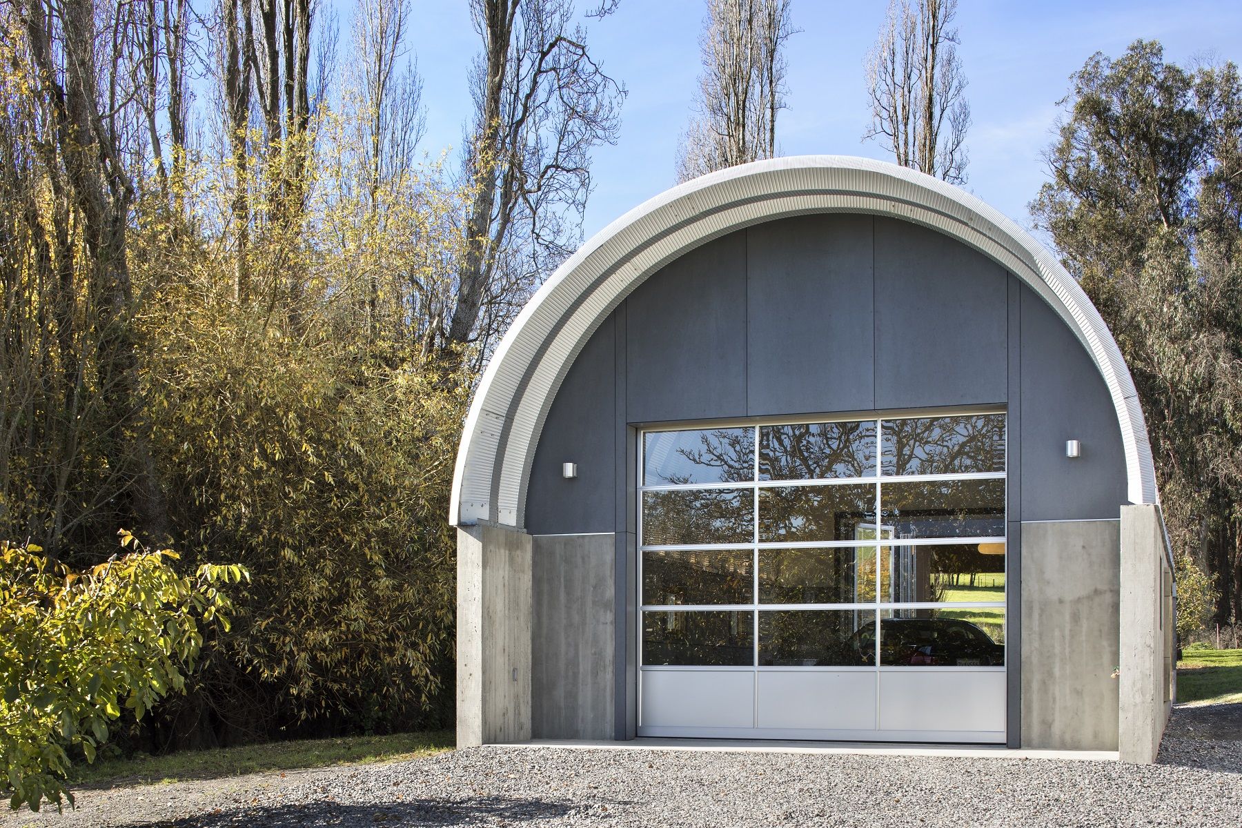 Custom building garage with specialty door