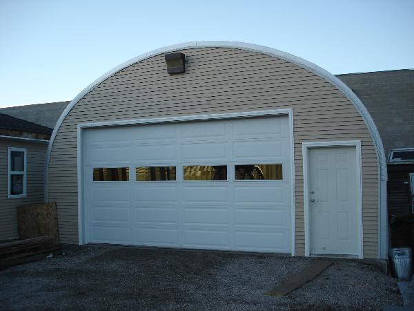 S-Series garage addition with custom front endwall