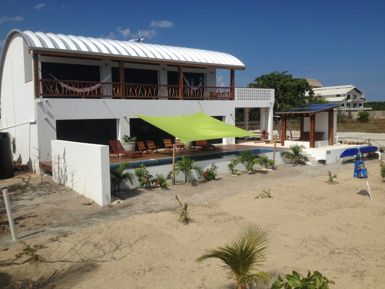 Arches used as a roof for beach home