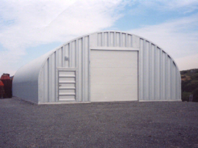 S-Series with garage and man door for large equipment storage