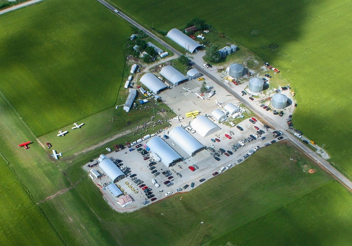 Aerial view of agricultural complex