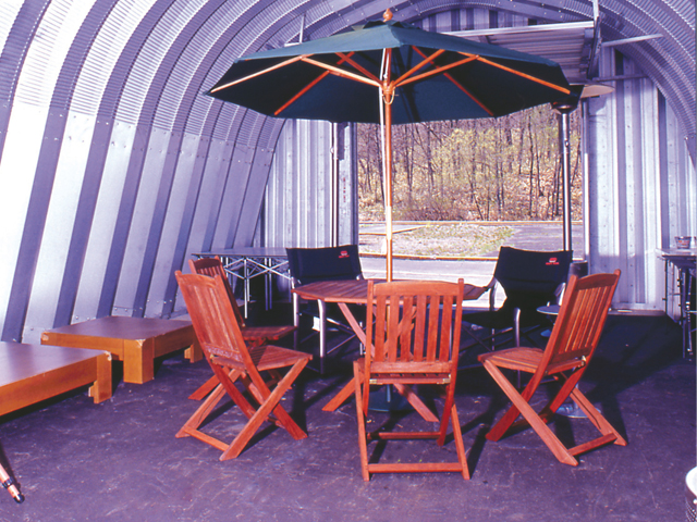 Alpine interior with patio table and chairs