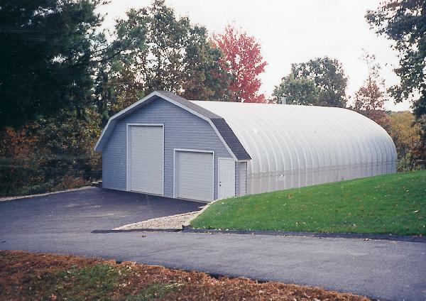 S-Series garage with custom front and roof detail
