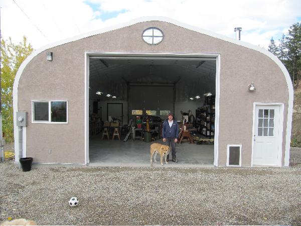 Econospan workshop exterior with custom front endwall