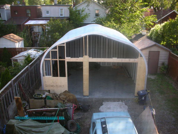 Econospan garage front endwall construction