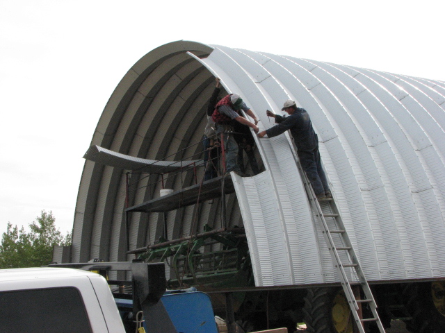 Elevated arch building construction progression