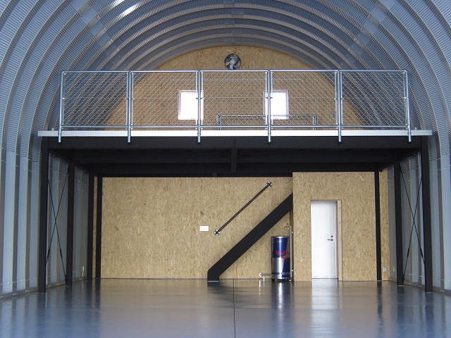S-Series commercial building interior with mezzanine