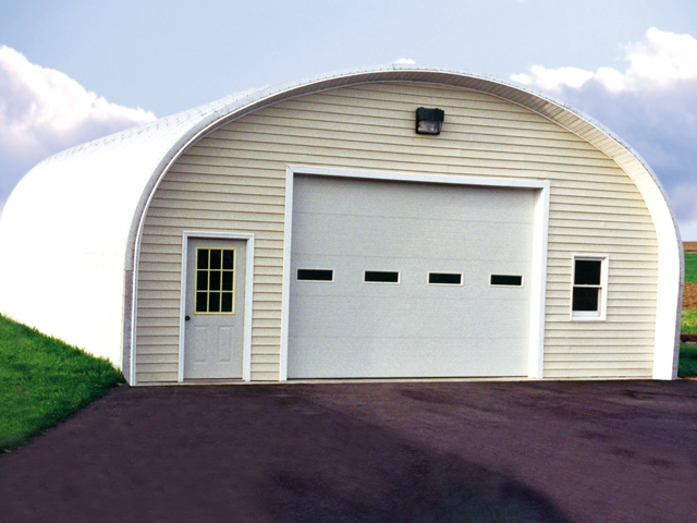S-Series garage with custom yellow front wall